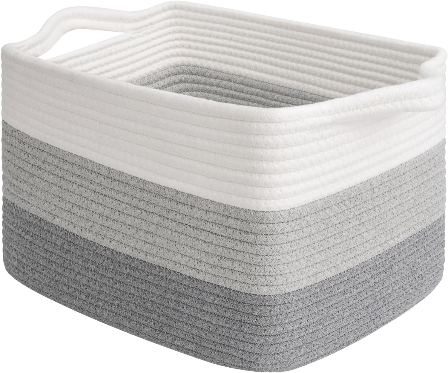 Boho Black Woven Basket — 13" — Gradient Grey
