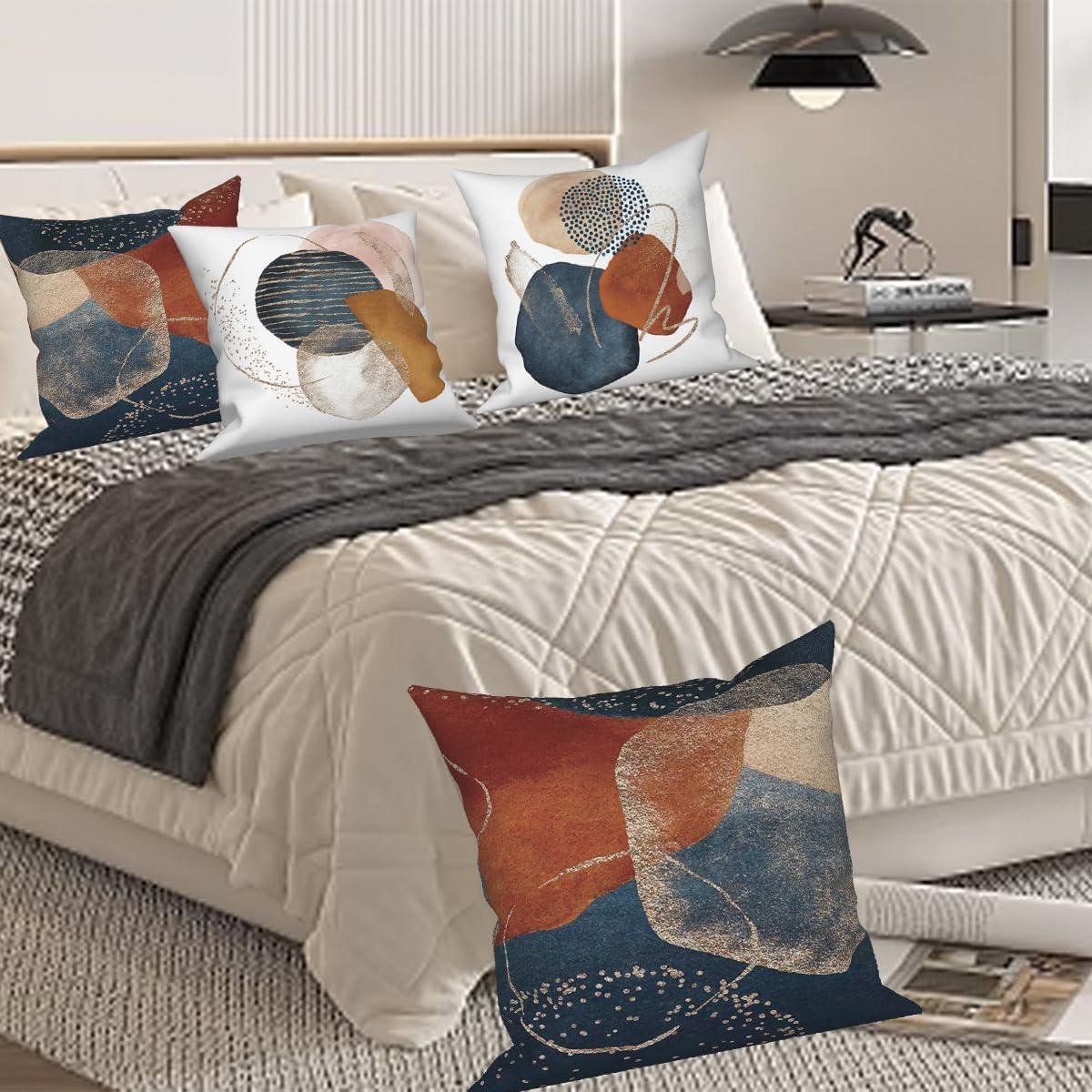 Boho Fabric Throw Pillow Cover — 18" - View 4