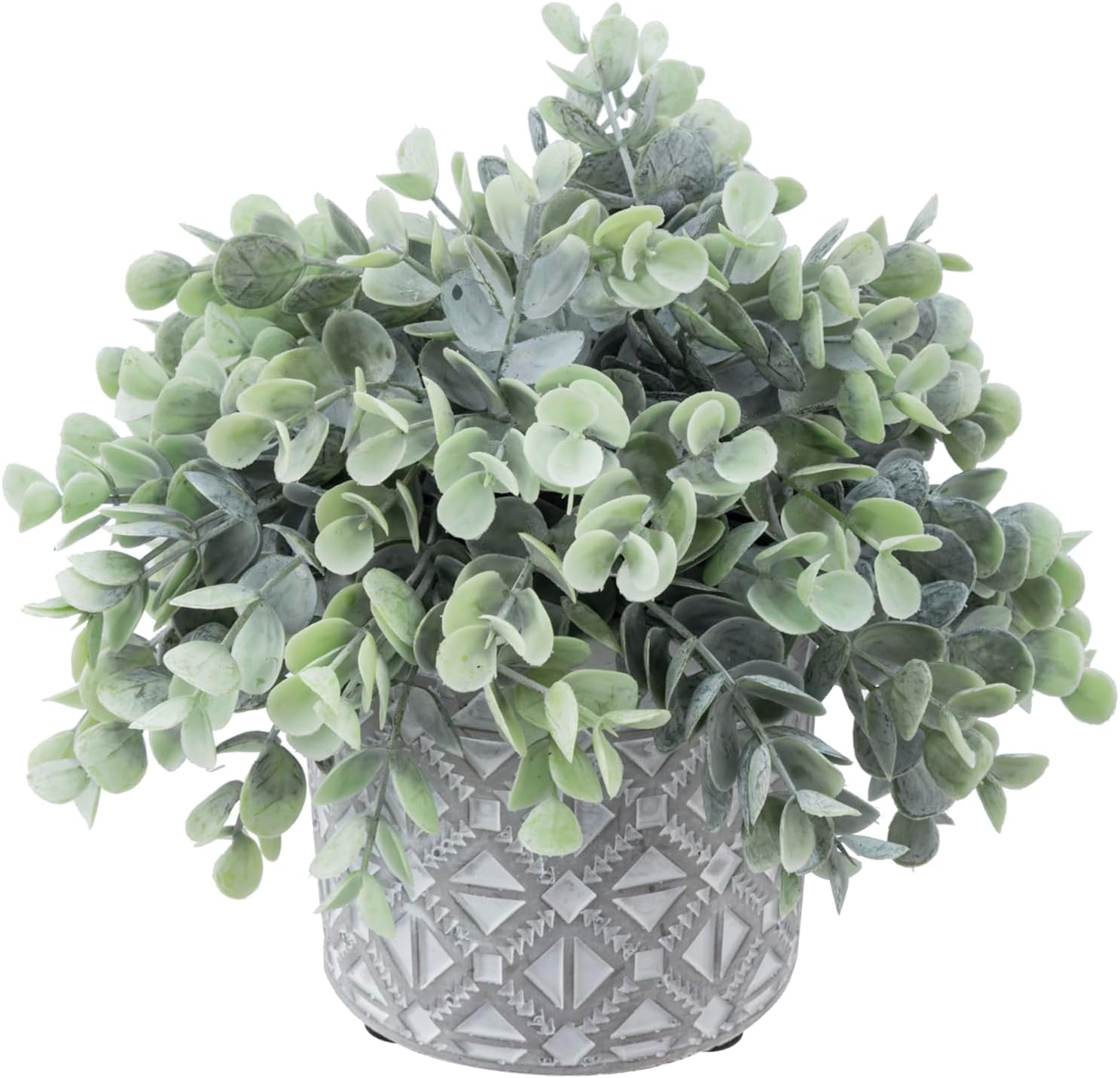 Round Modern Black Artificial Plant — Grey