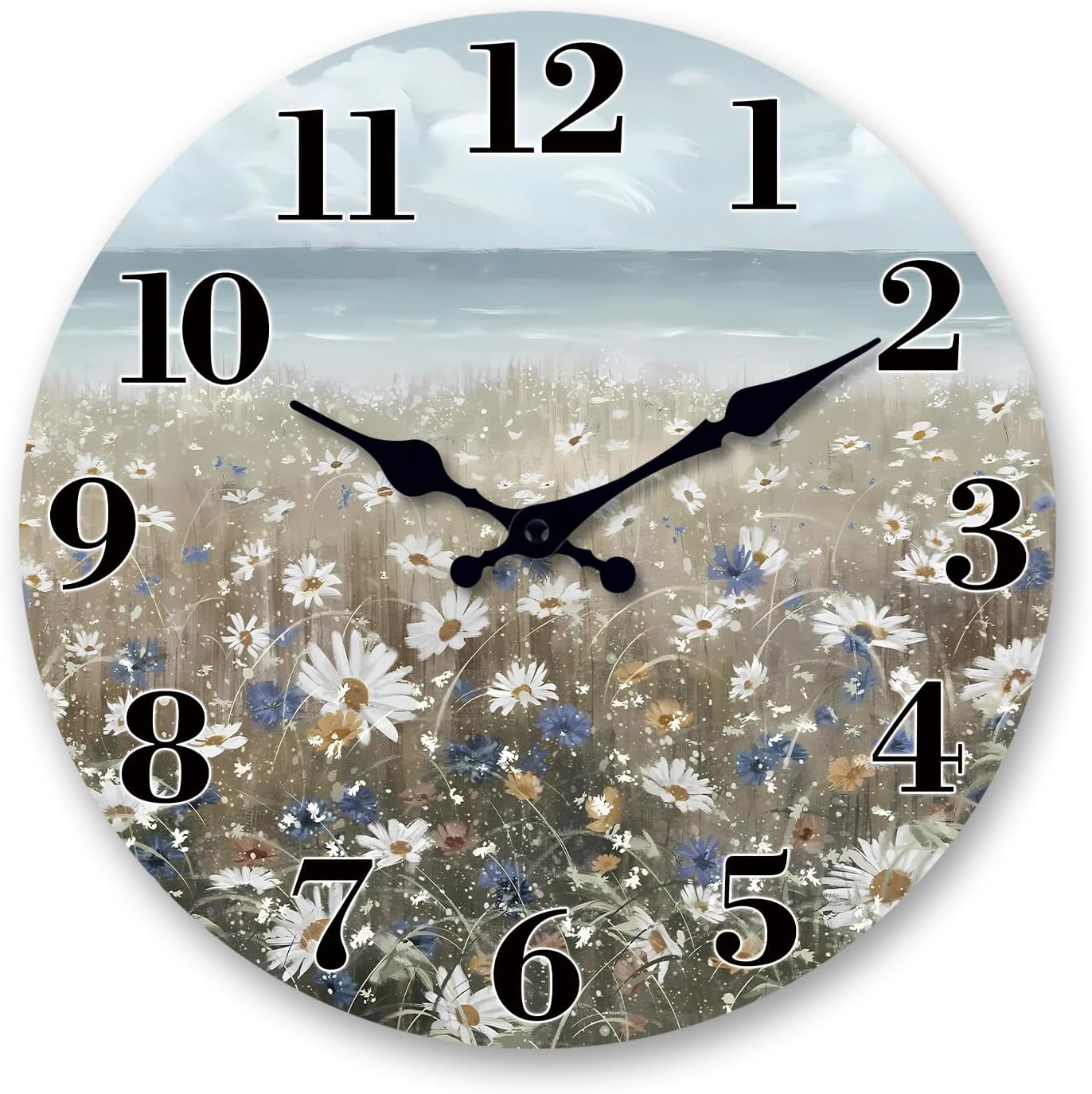 Battery Operated Farmhouse Beige Wall Clock — 16" — 12 Inch