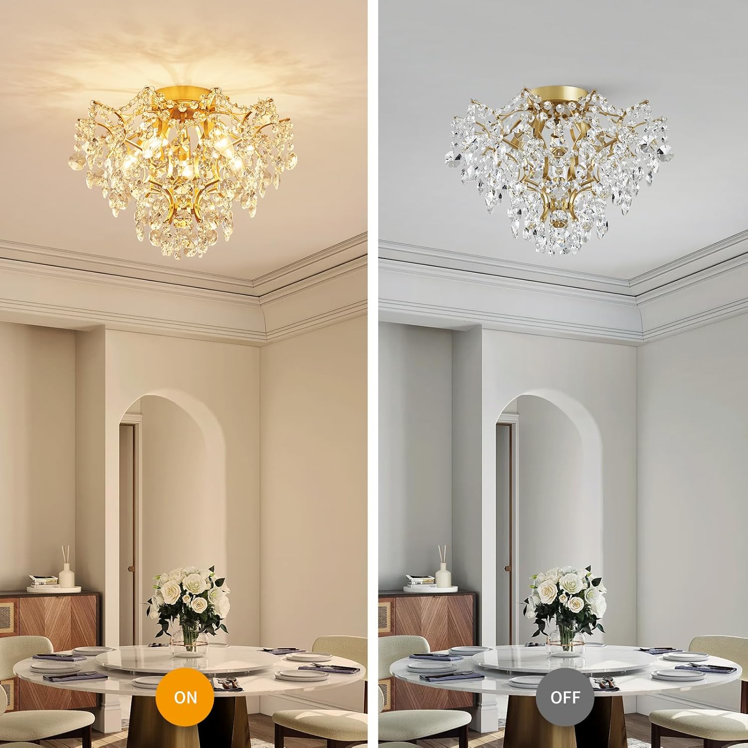 Luxe Black Chandelier — 5-Light - View 4