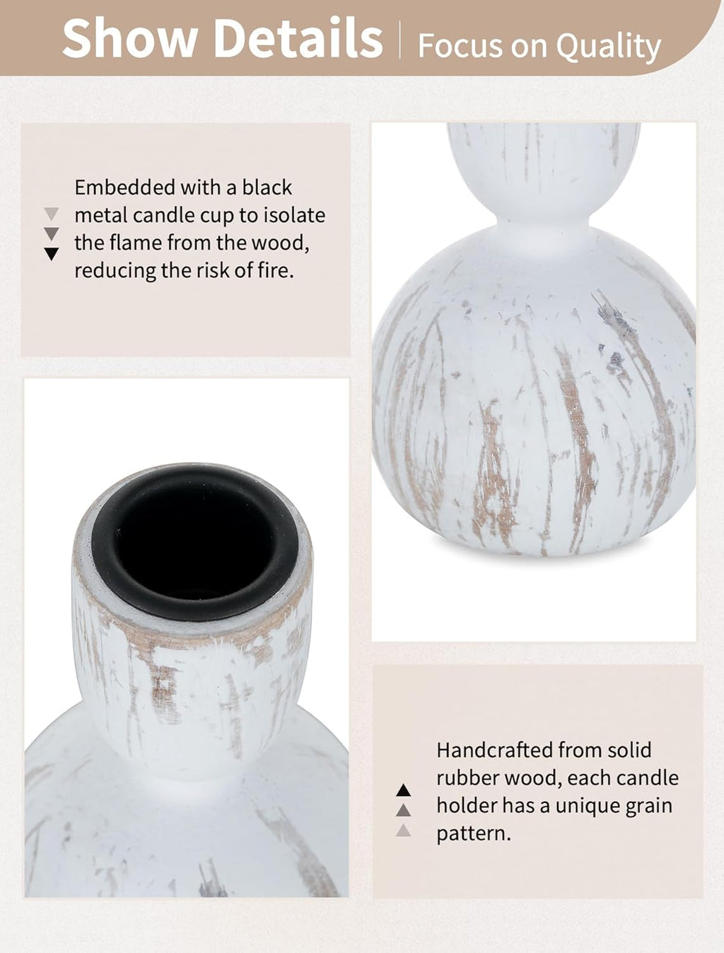 Boho Brown Candle — Set of 3 - View 3