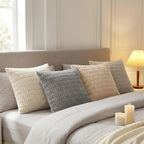 Boho Beige Throw Pillow Cover — 18" - View 7