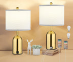 USB Luxe Gold Bedside Lamp - View 6