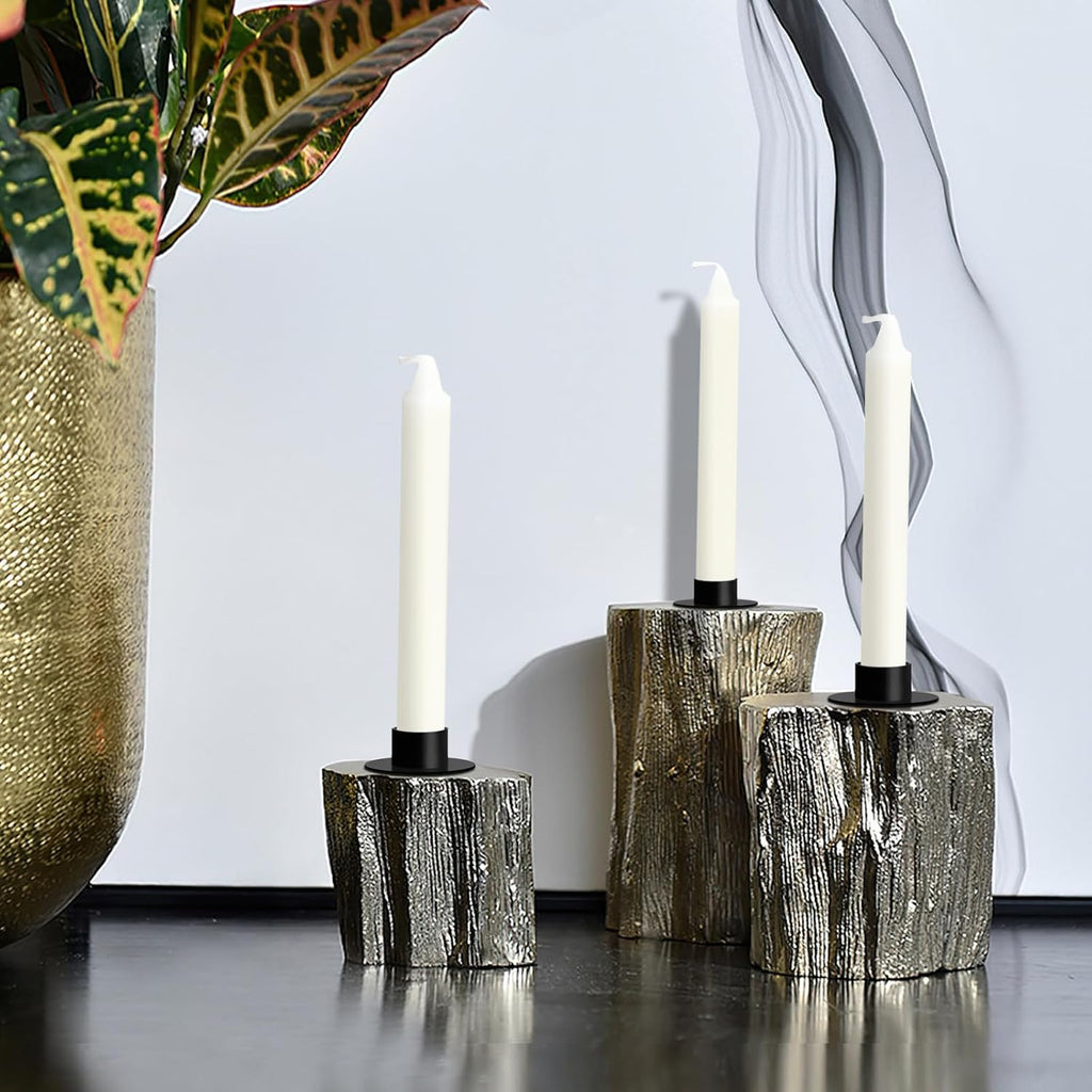 Round Black Pillar Candle — Set of 4 - View 6