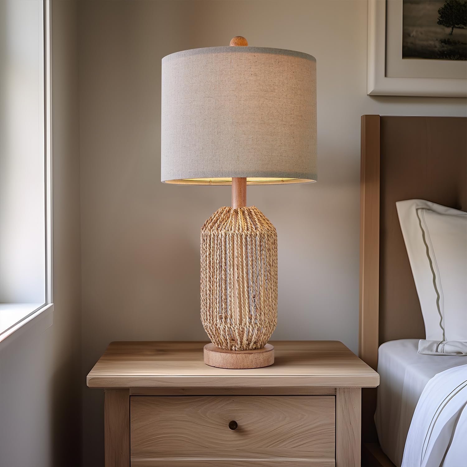 Boho Black Bedside Lamp — 21" - View 5