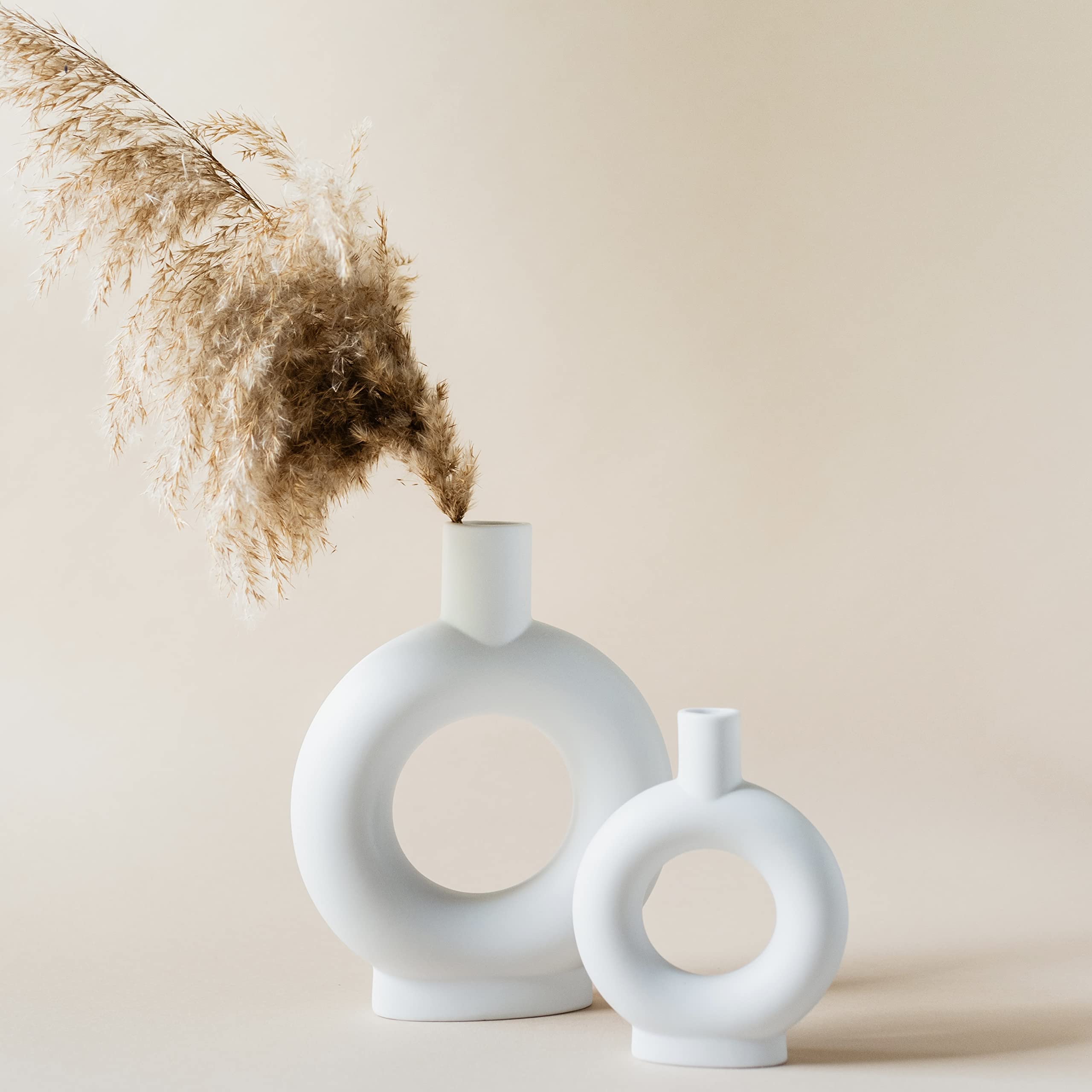 Boho Ceramic Vase Set — Set of 2