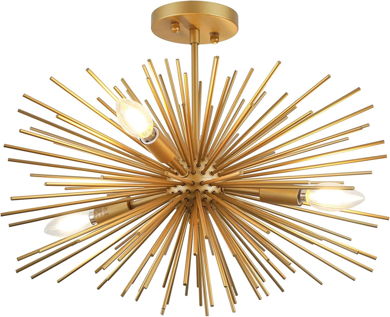 Modern Black Chandelier — 4-Light — Gold 20" 4-Light