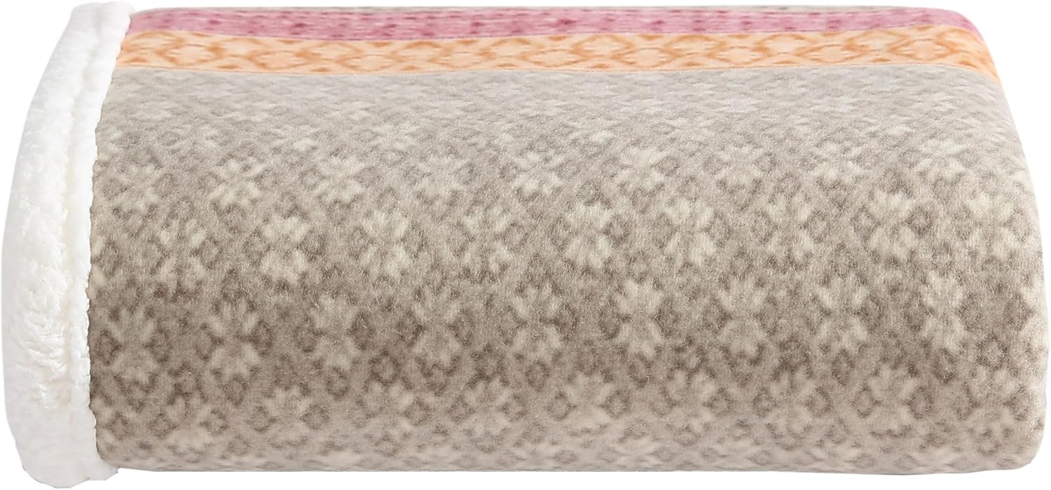Oversized Beige Throw Pillow — 50" — Fair Isle Khaki