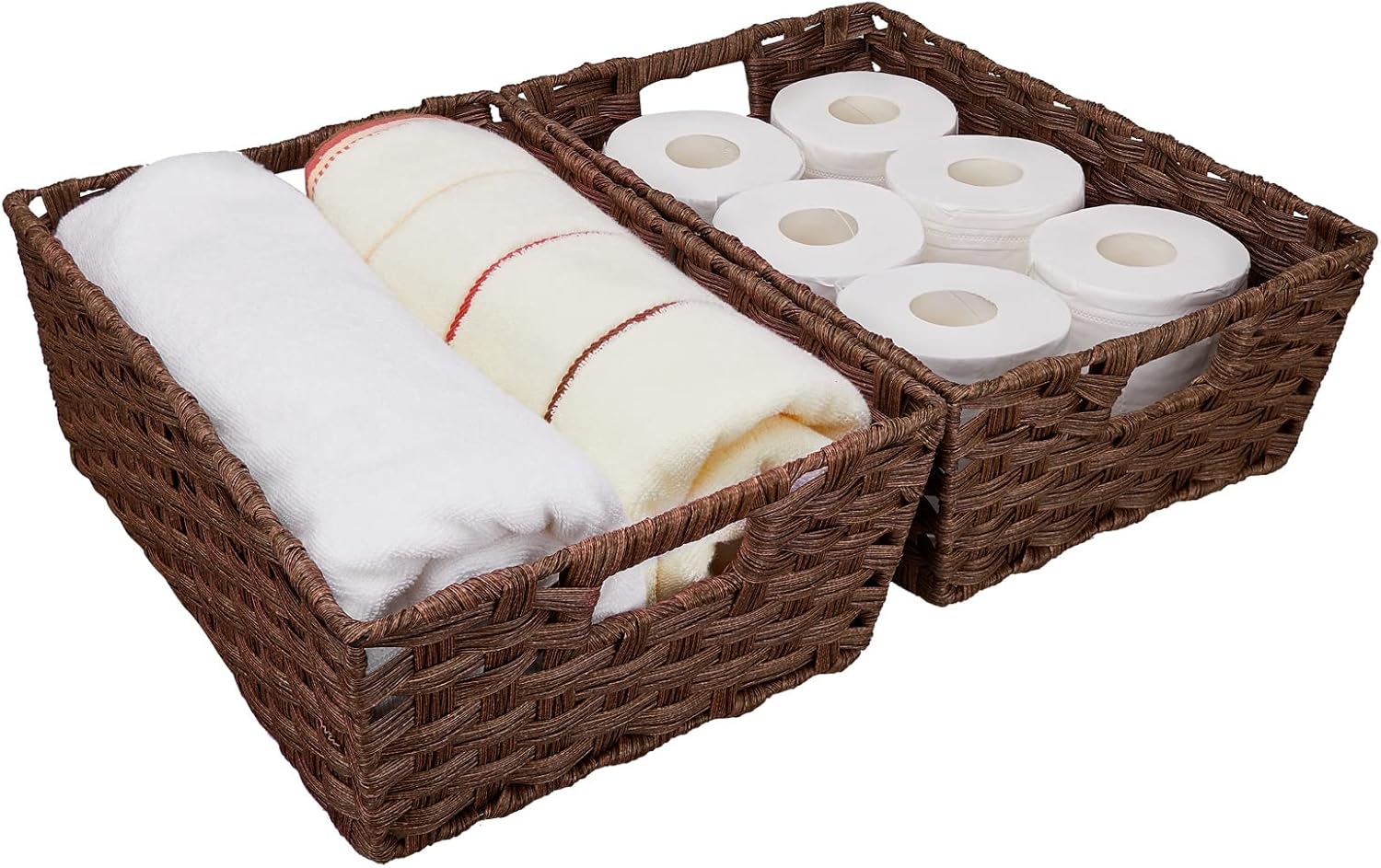 Boho Brown Storage Basket — 12" — 15" x 10.3" x 5.2"