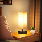 Modern Beige Bedside Lamp - View 4