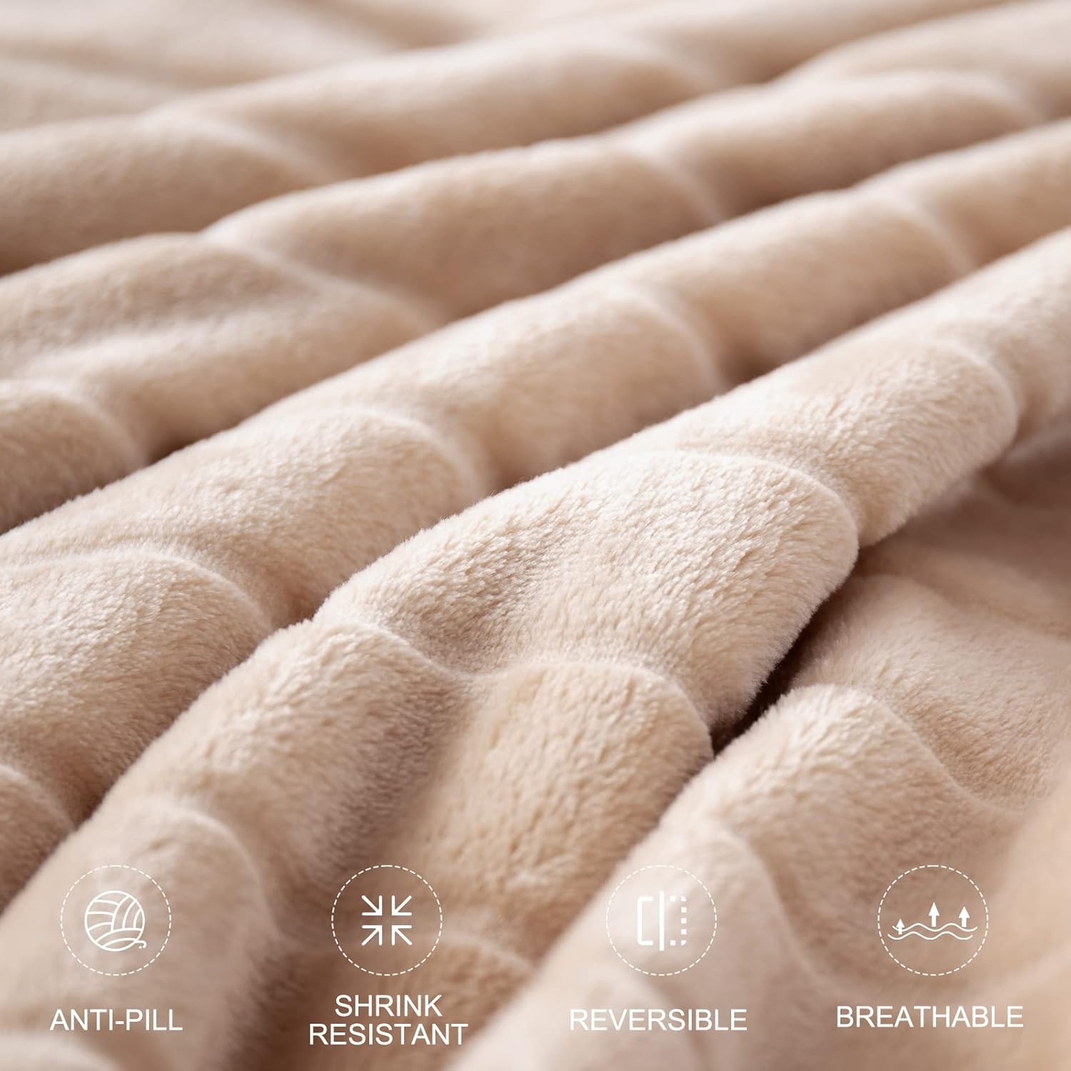 Luxe Beige Throw Pillow — 50" - View 5