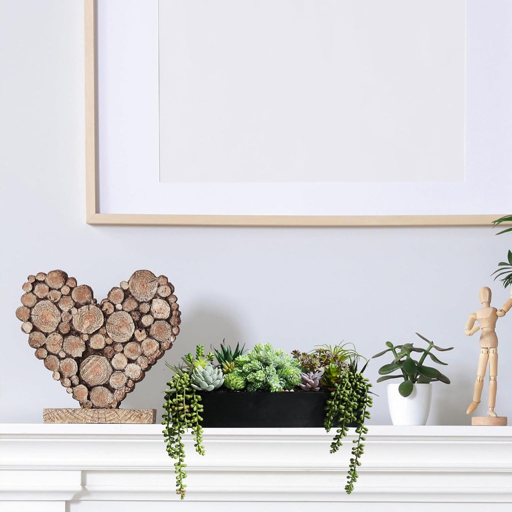 Rectangular Black Faux Succulent — 15" - View 7