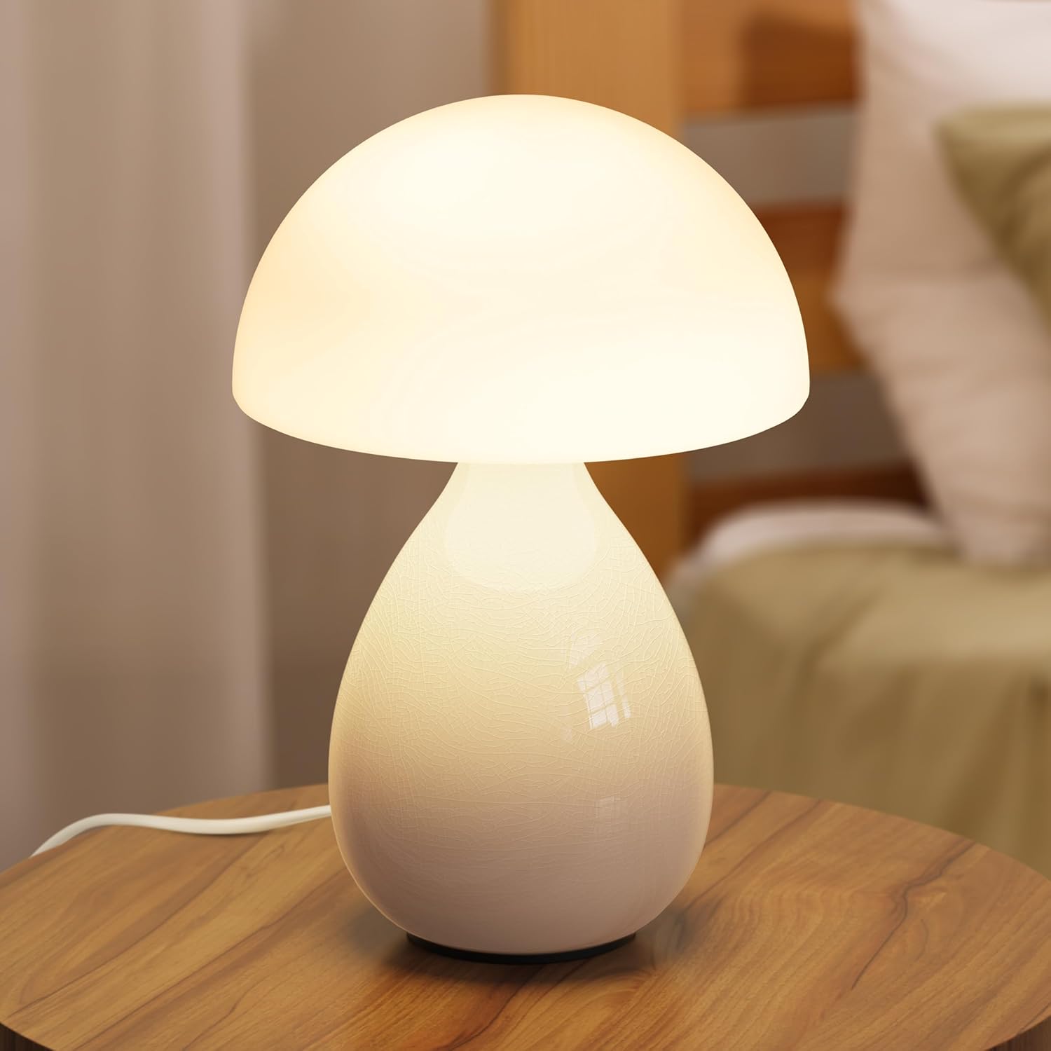 Dimmable Modern Blue Table Lamp — White