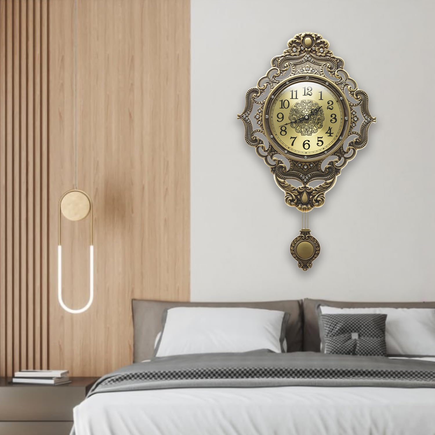 Vintage Brown Wall Clock — 14" - View 2
