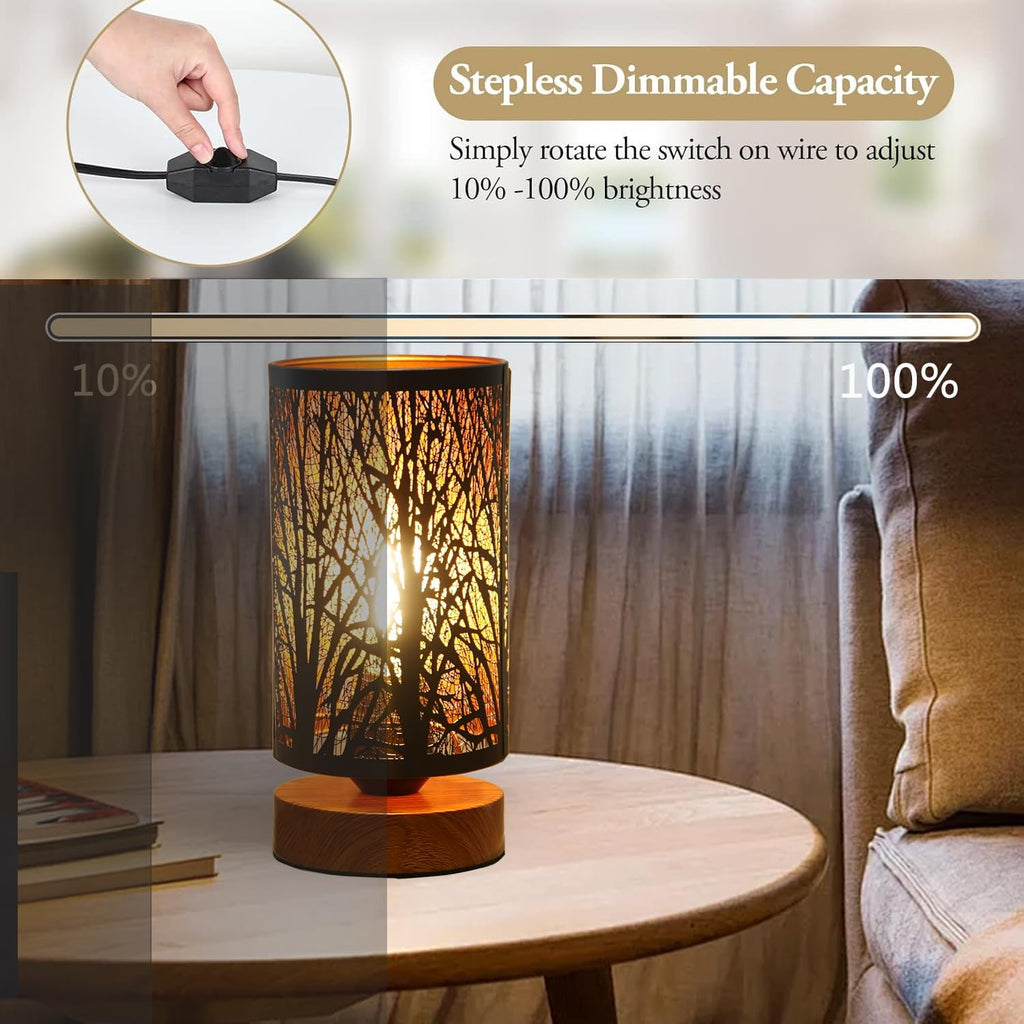Dimmable Farmhouse Metal Bedside Lamp - View 2