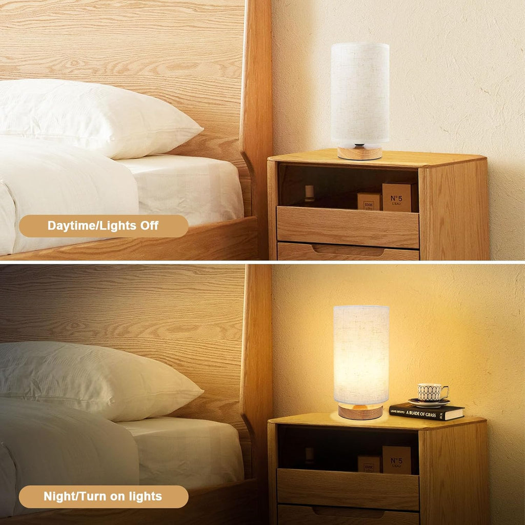 Round Boho Wood Table Lamp — Set of 1 - View 5