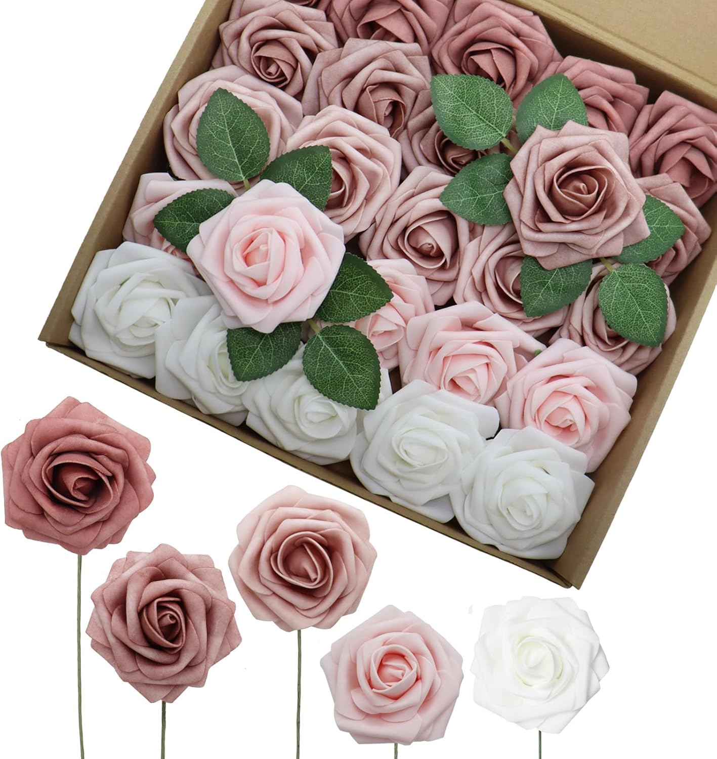 Blue Artificial Flowers — 3" — Shades of Dusty Rose