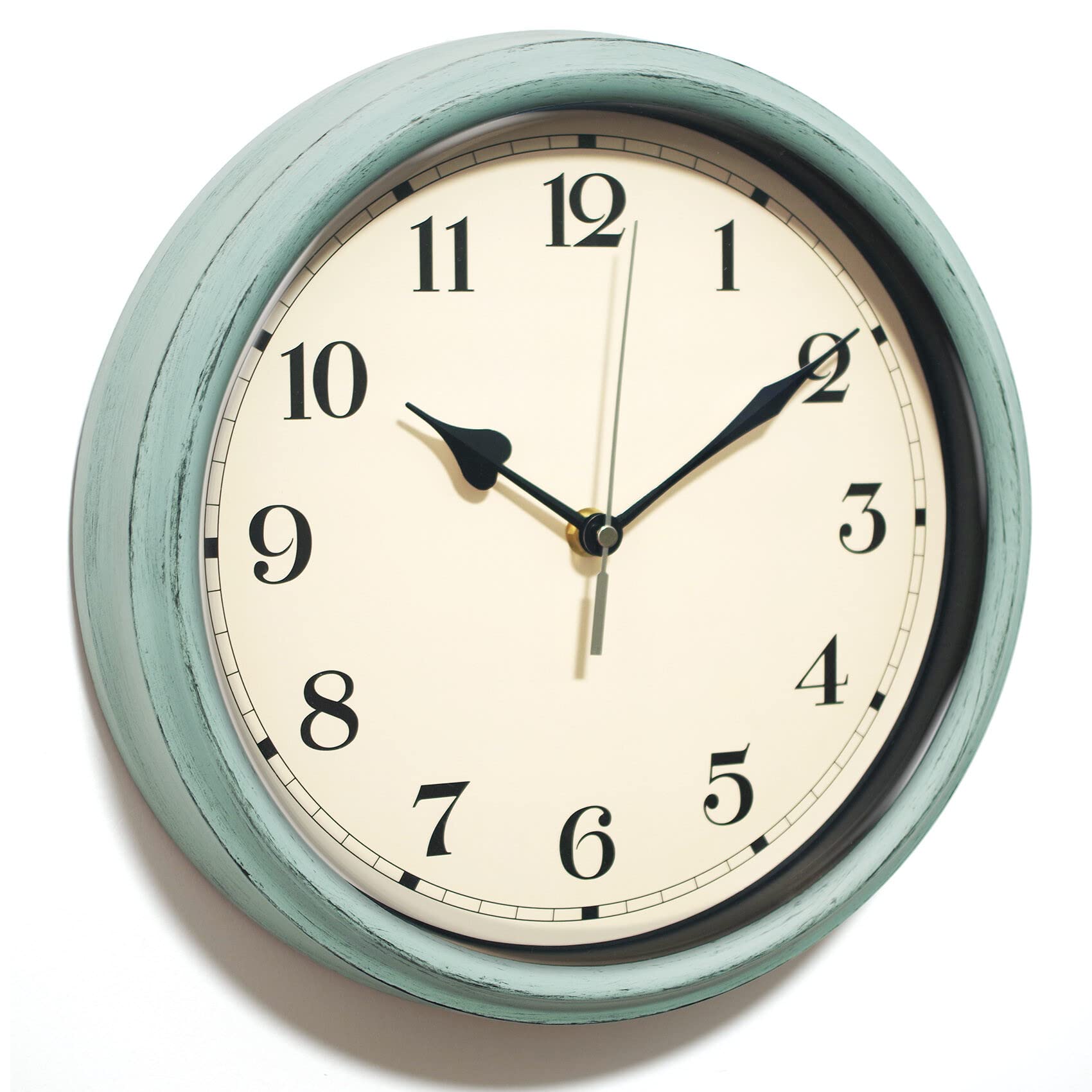 Battery Operated Farmhouse Blue Wall Clock — 11"