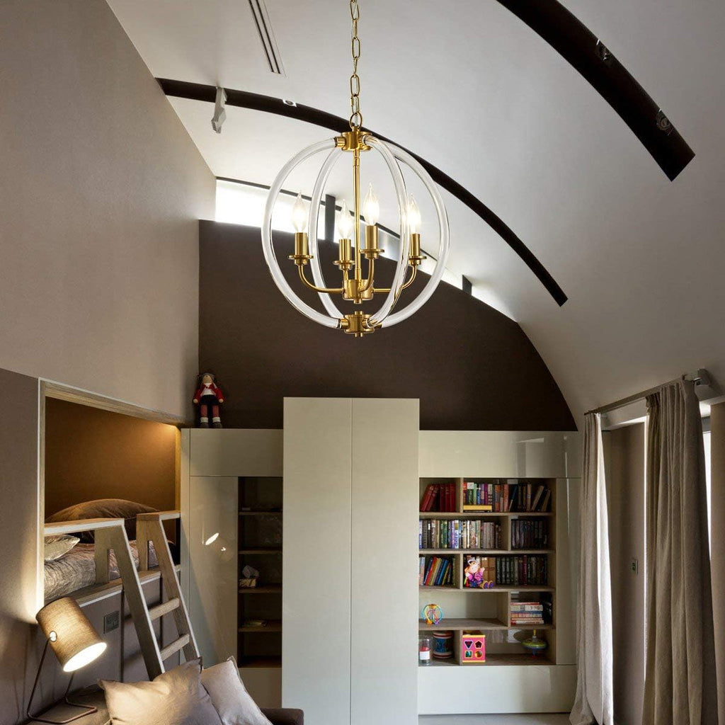 Farmhouse Metal Chandelier — 4-Light - View 5