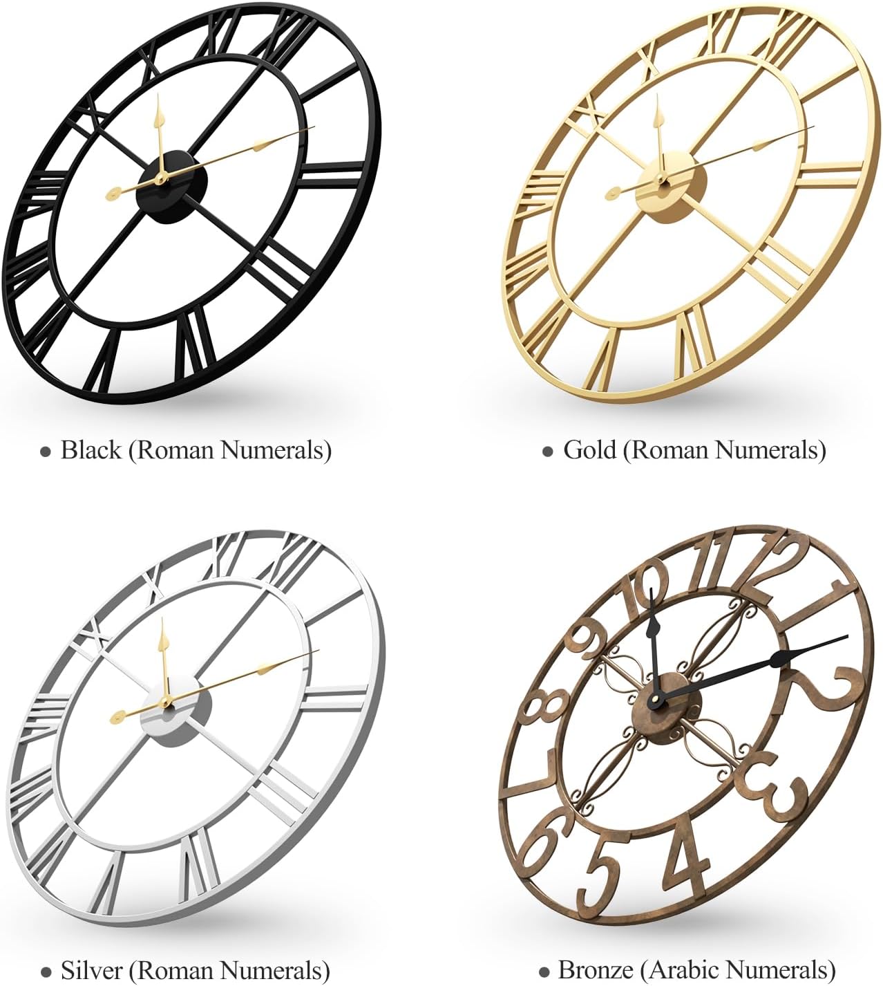 Battery Operated Black Wall Clock — 24" - View 7