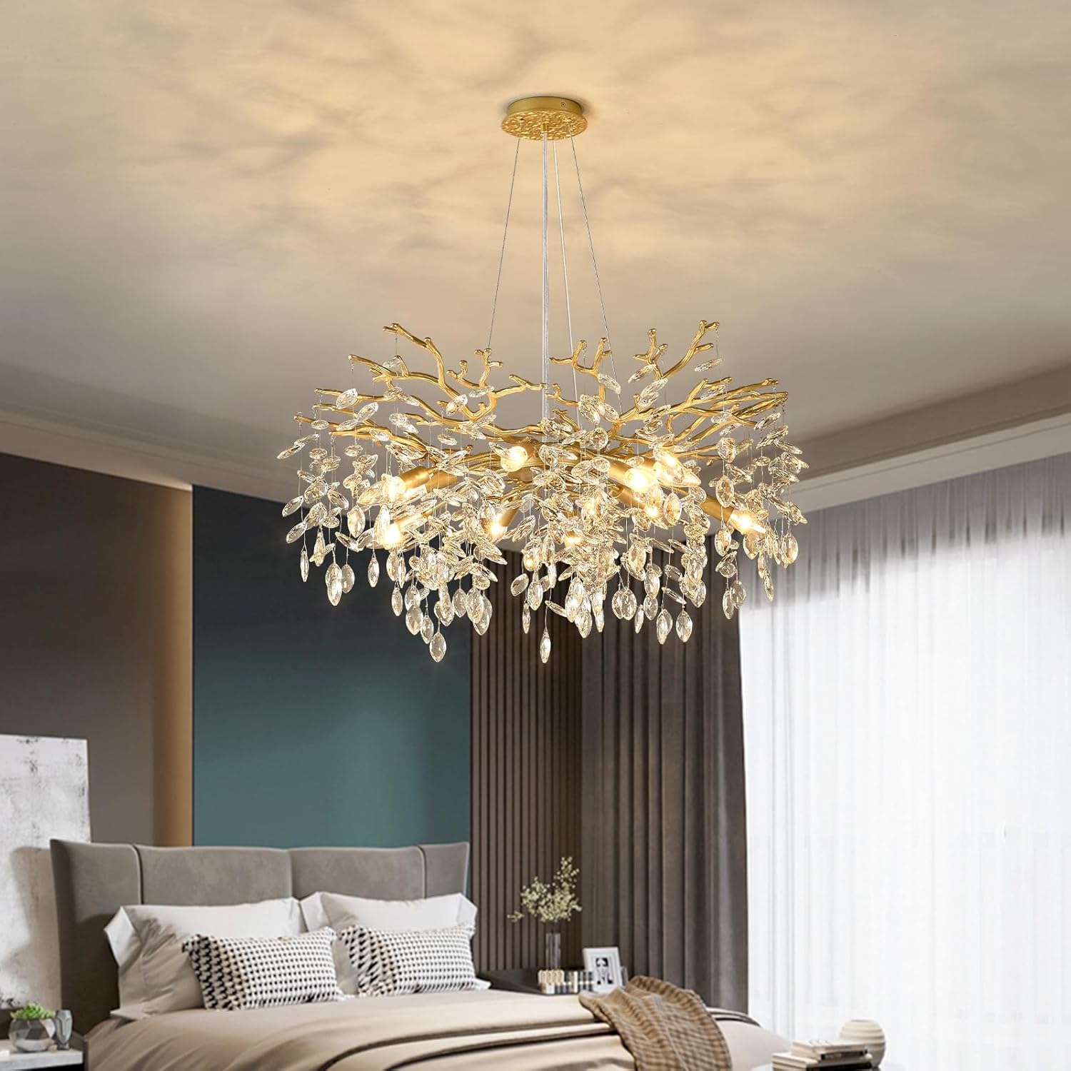 Round Luxe Black Chandelier — 10-Light - View 7
