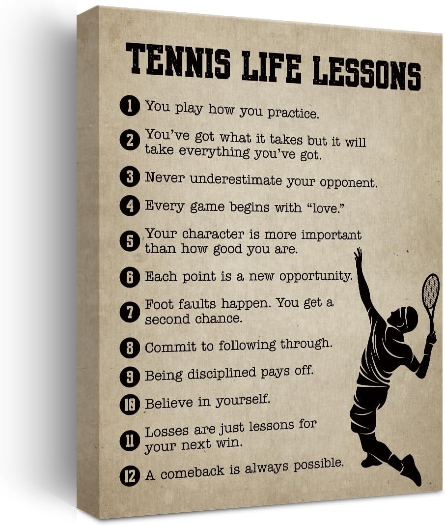 Framed Metal Canvas Wall Art — Tennis02