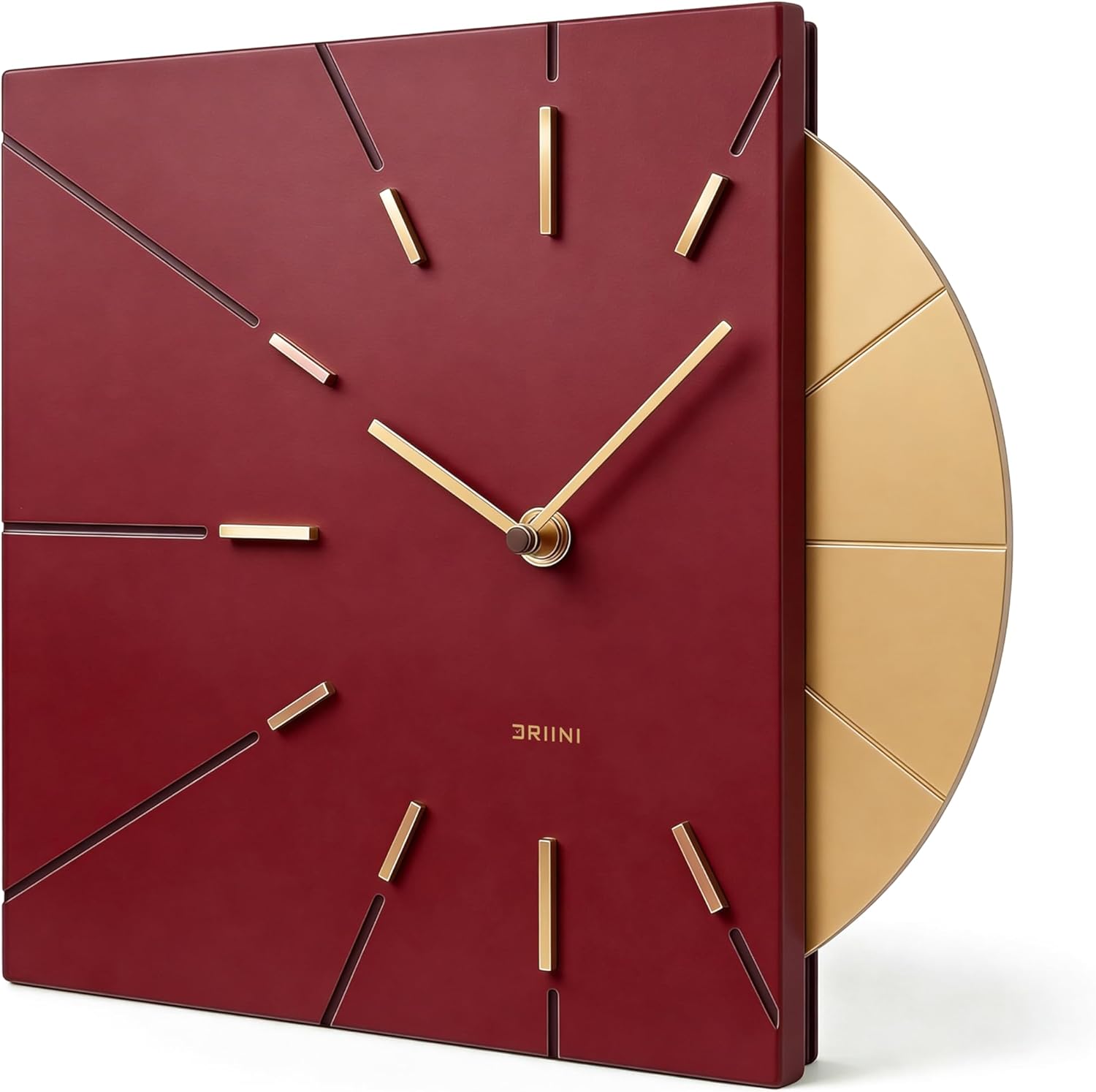 Battery Operated Luxe Black Wall Clock — Red