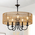 Boho Black Chandelier — 5-Light — Black