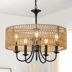 Boho Black Chandelier — 5-Light — Black