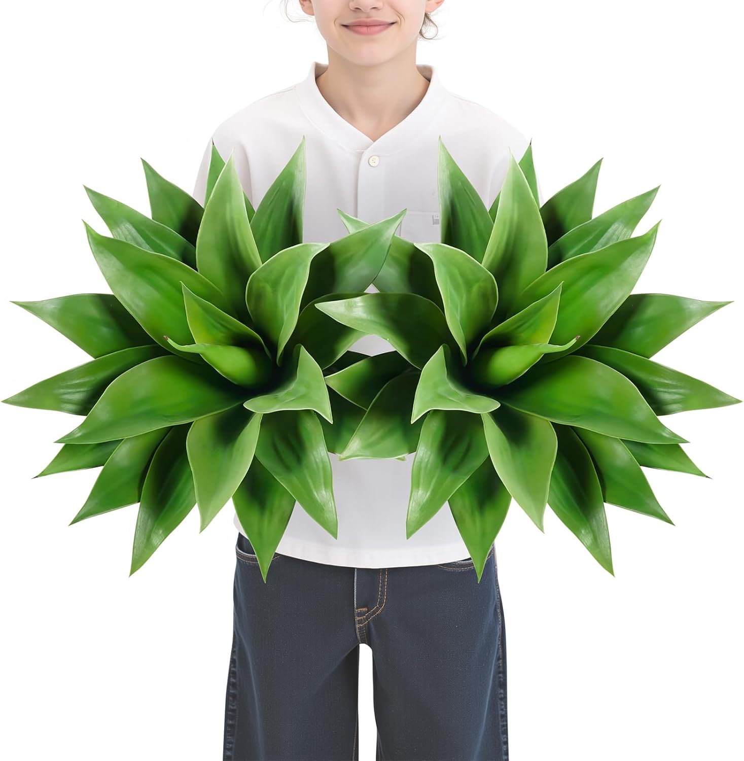 Blue Faux Succulent — 28" — Green*2