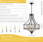 Round Farmhouse Black Chandelier — 6-Light - View 3
