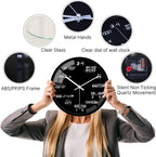 Battery Operated Glass Wall Clock — 12" - View 4