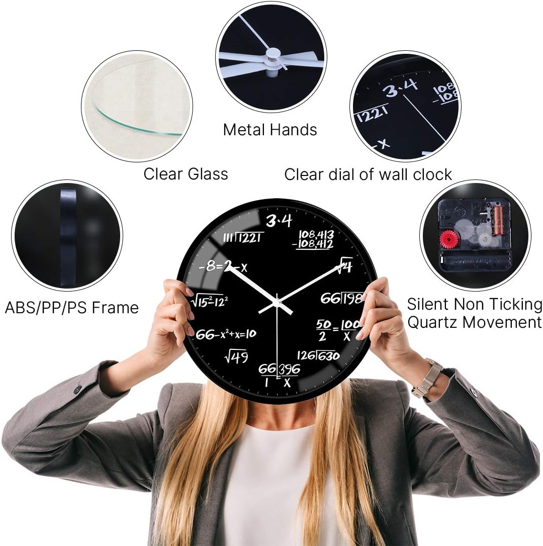 Battery Operated Glass Wall Clock — 12" - View 4