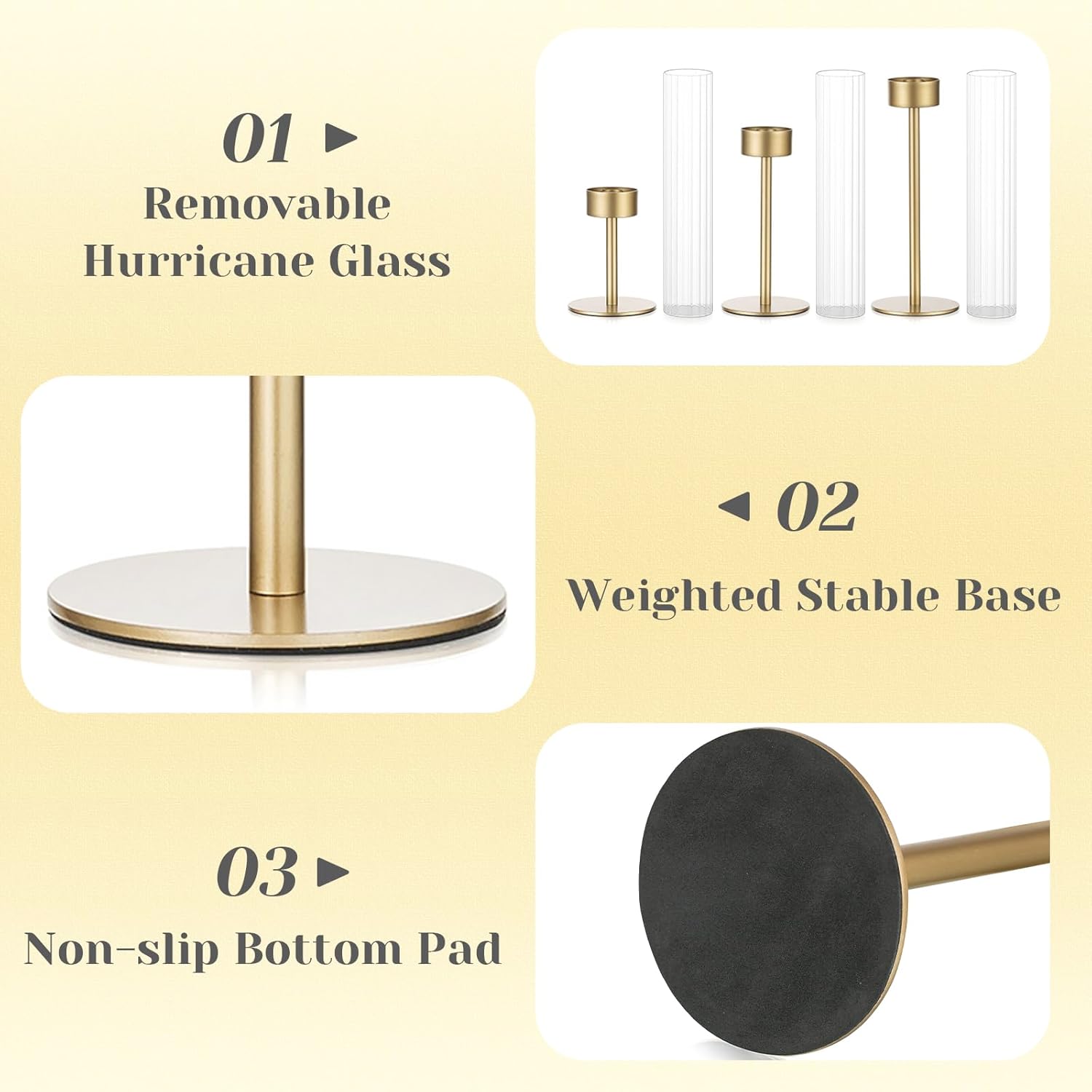Luxe Black Candle — Set of 3 - View 6