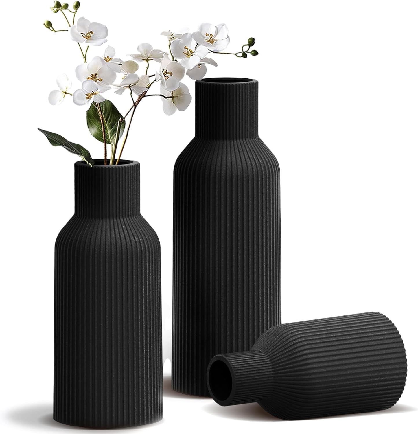 Modern Beige Flower Vase — Set of 3 — 3-piece-set
