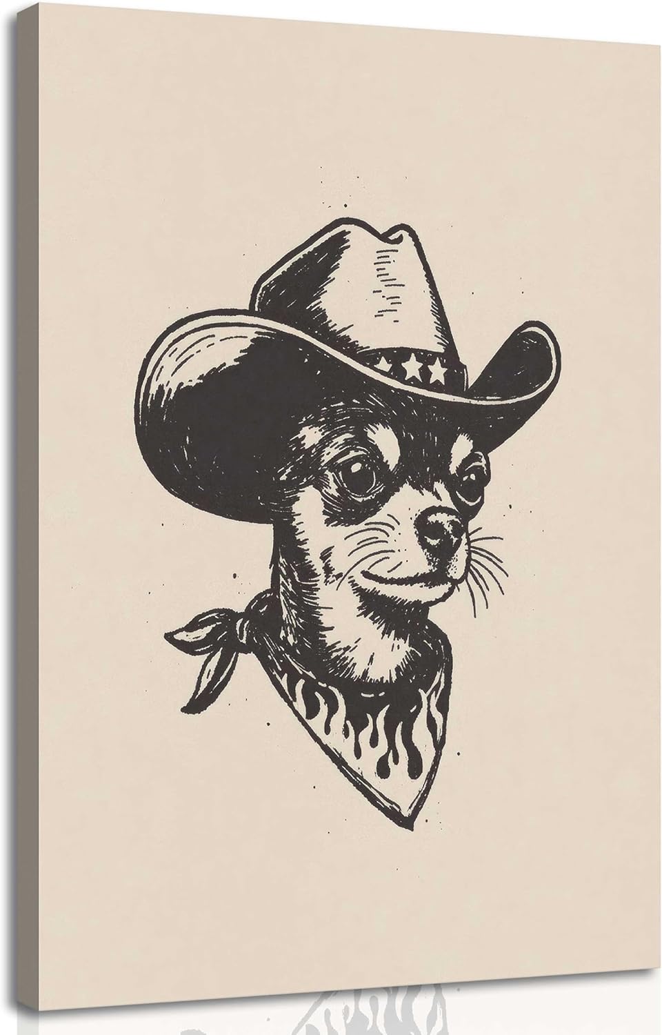 Unframed Pink Wall Decor — 16" — Dog Canvas
