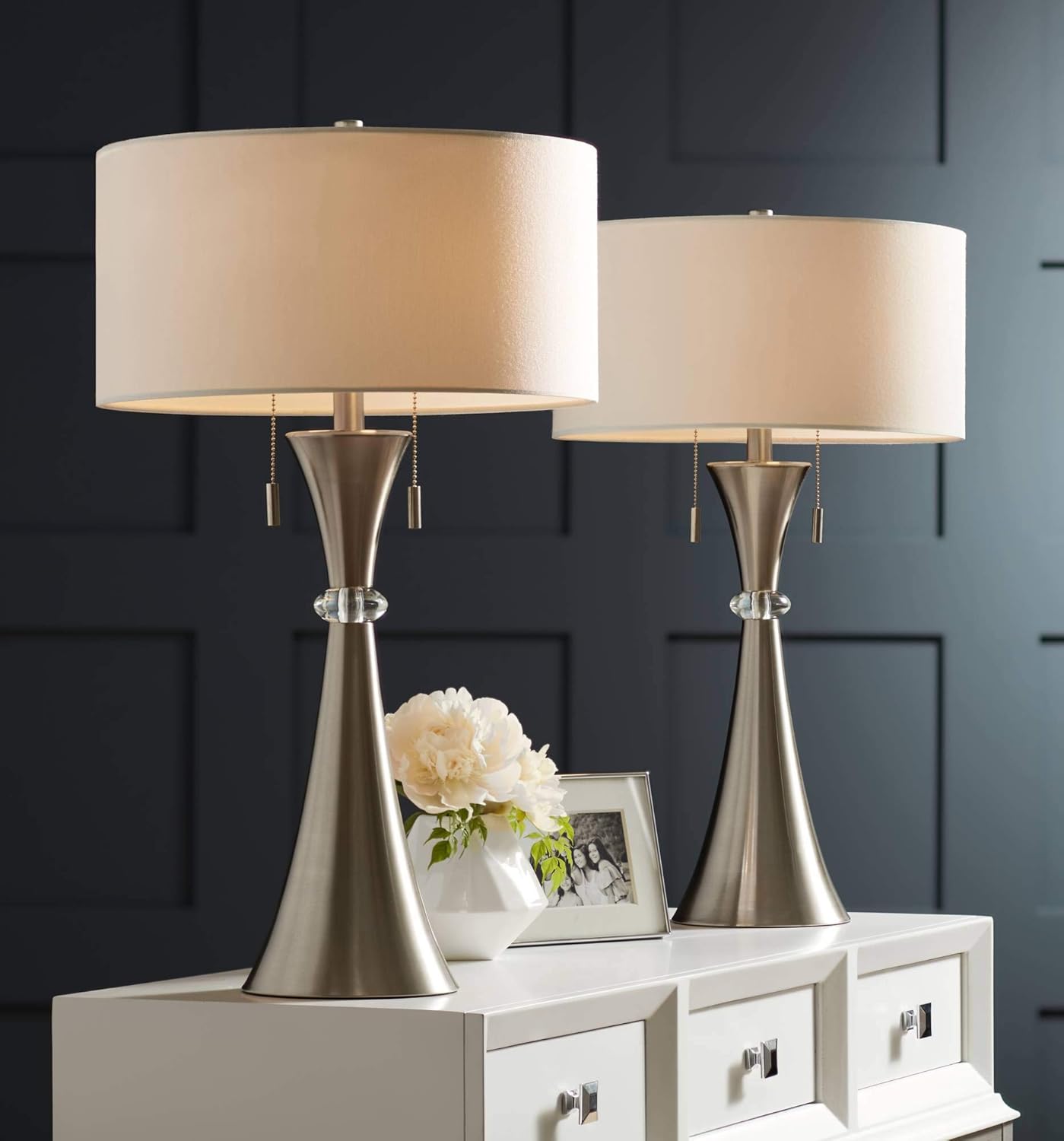 Modern Silver Table Lamp — 28" - View 9