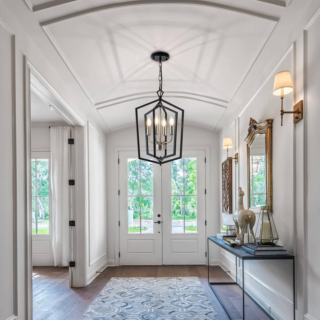 Farmhouse Black Chandelier — 4-Light - View 6