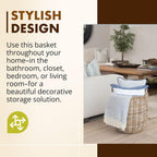 Handwoven Boho Rattan Storage Basket - View 4