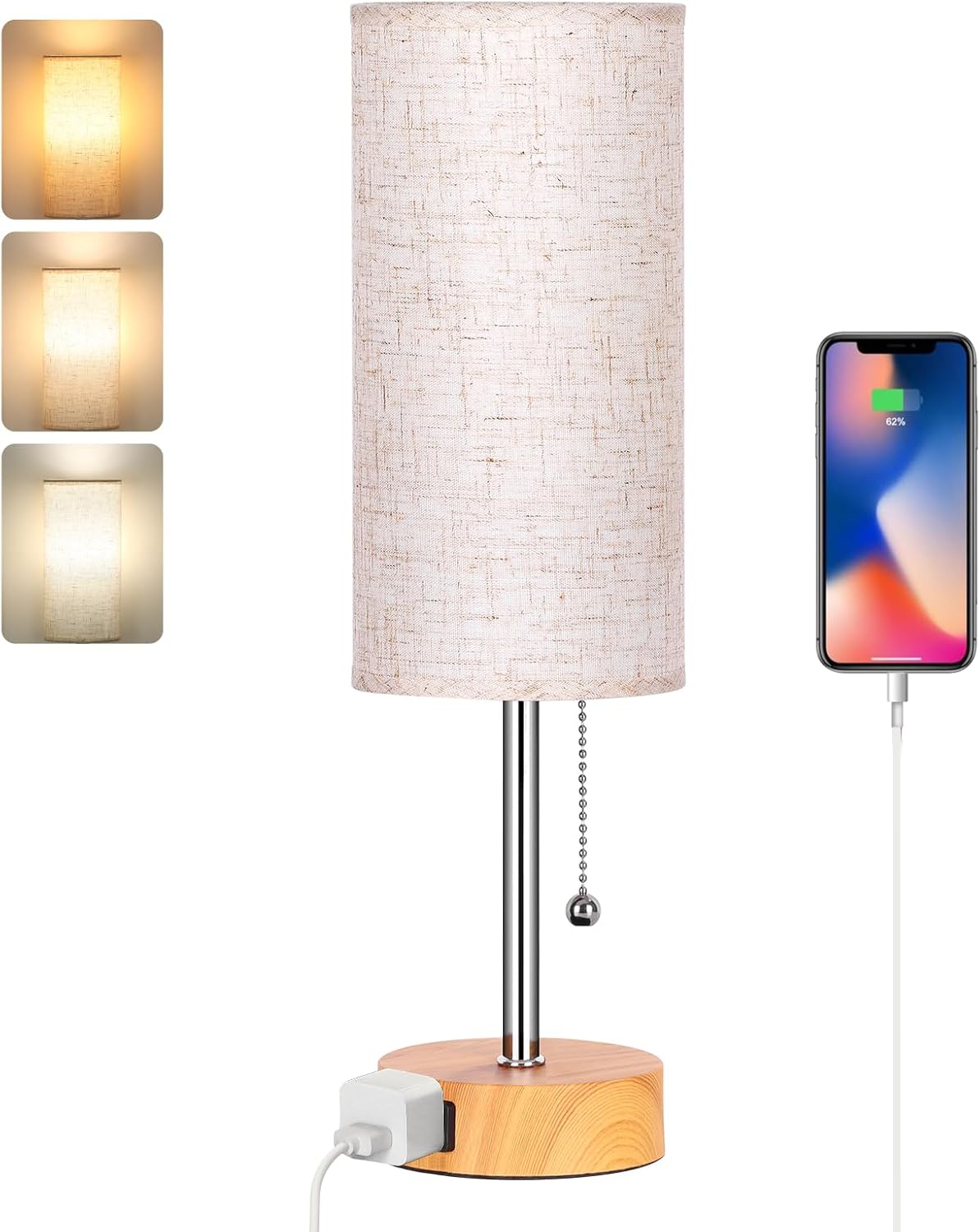 Black Nightstand Lamp — 15 in