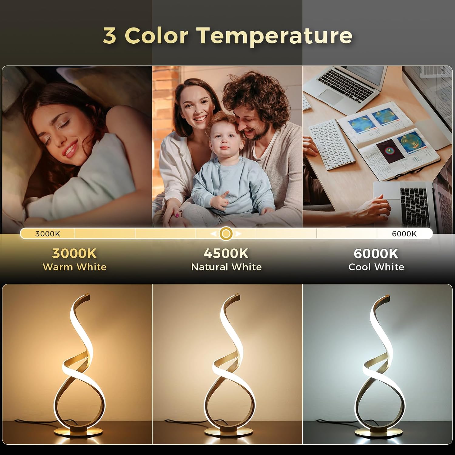 Dimmable Luxe Black Desk Lamp - View 3