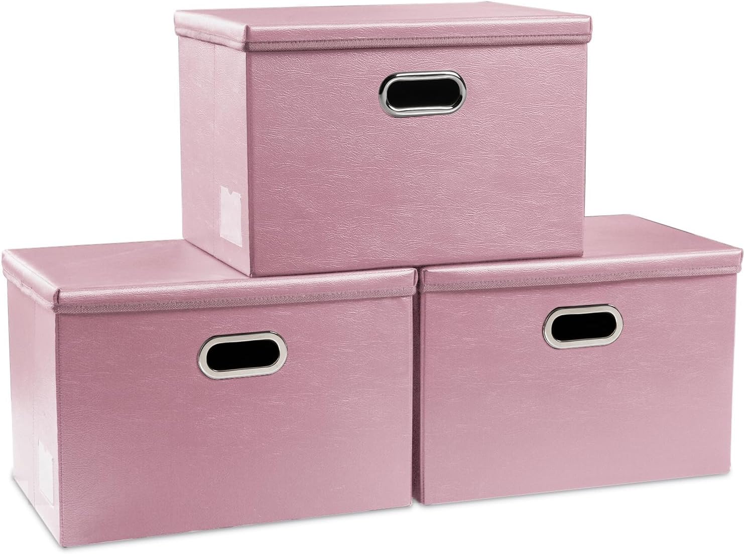 Black Storage Bin — 7x11 — Pink