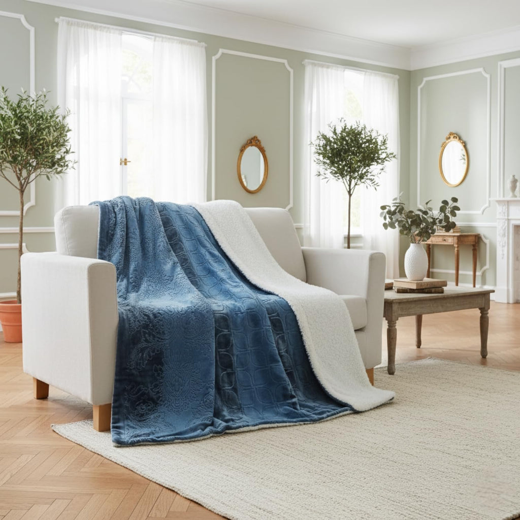 Luxe Blue Throw Pillow — 60" - View 3