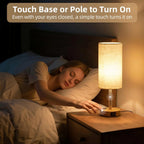 Dimmable Beige Bedside Lamp - View 4