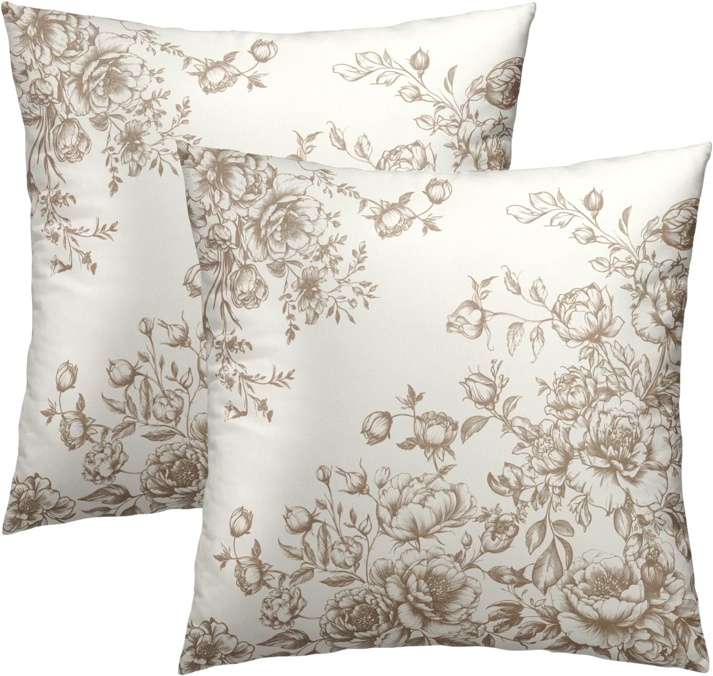 Boho Beige Throw Pillow Cover — 18" — 18" x 18" (Pack of 2)