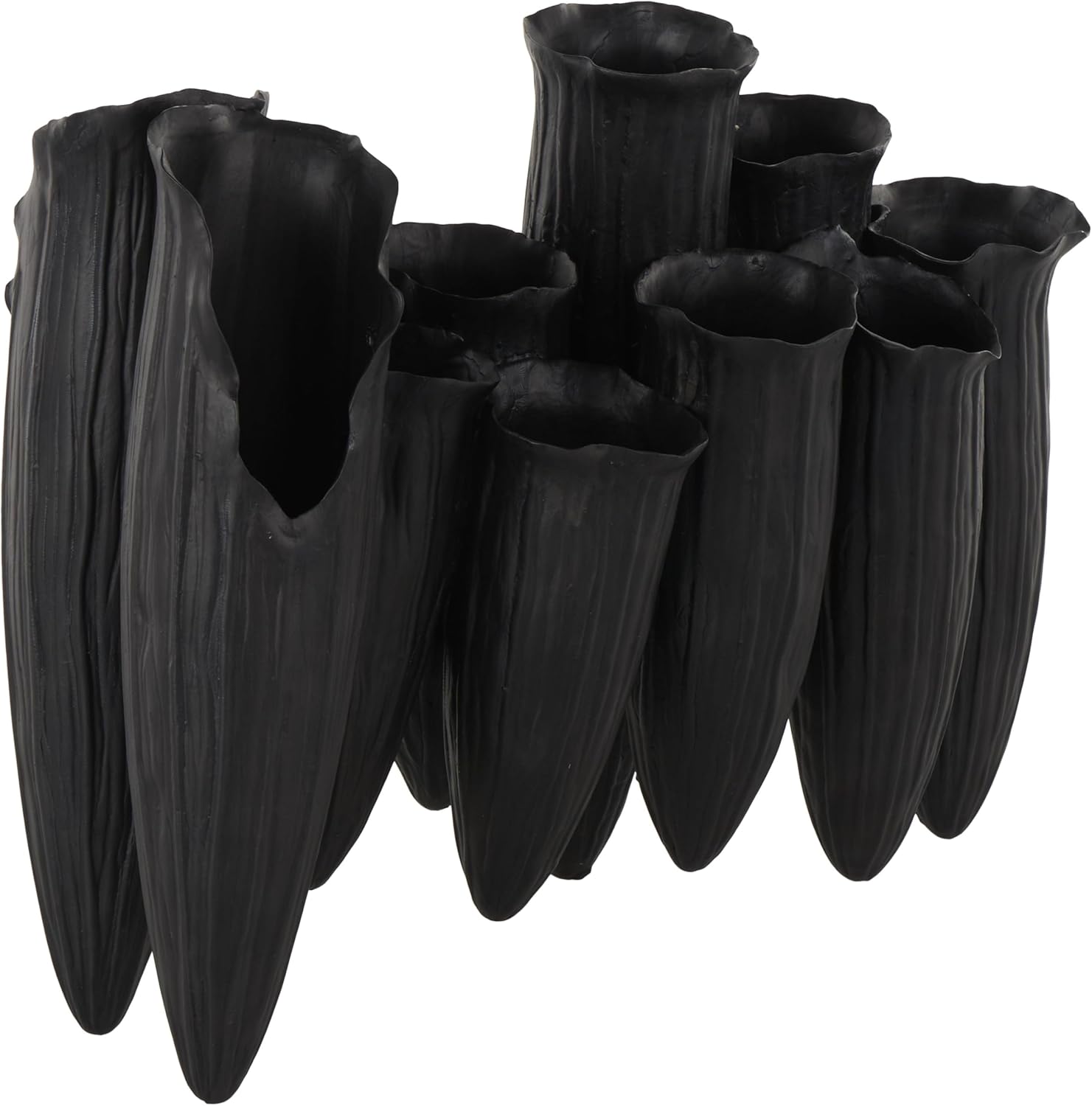 Black Flower Vase — 8" — Black