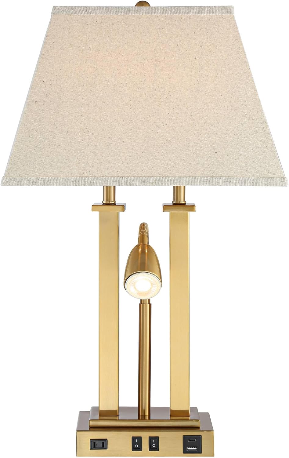 USB Luxe Black Table Lamp — 26" - View 8