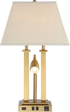 USB Luxe Black Table Lamp — 26" - View 8