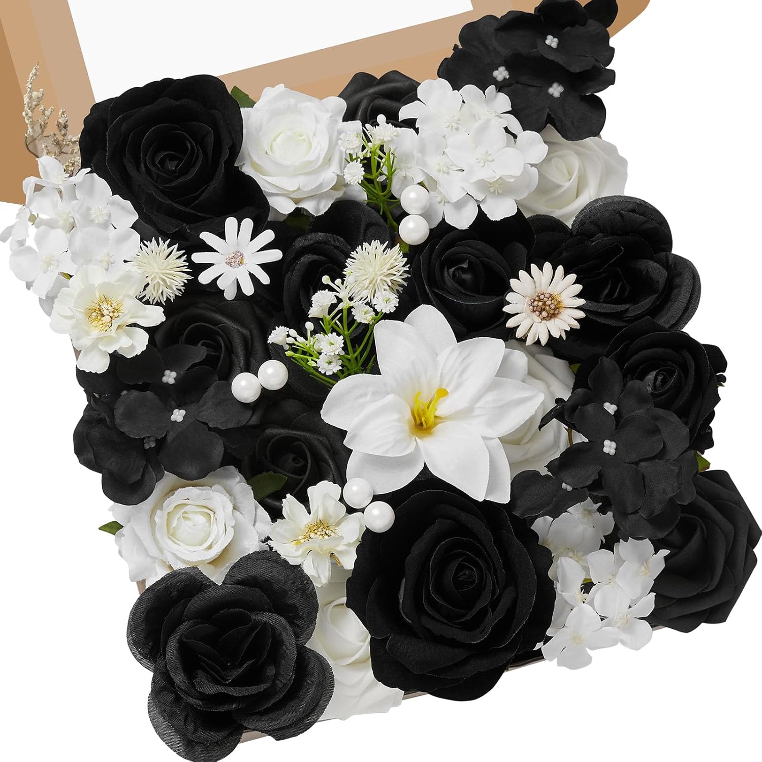 Black Artificial Flowers — Agate Black and White